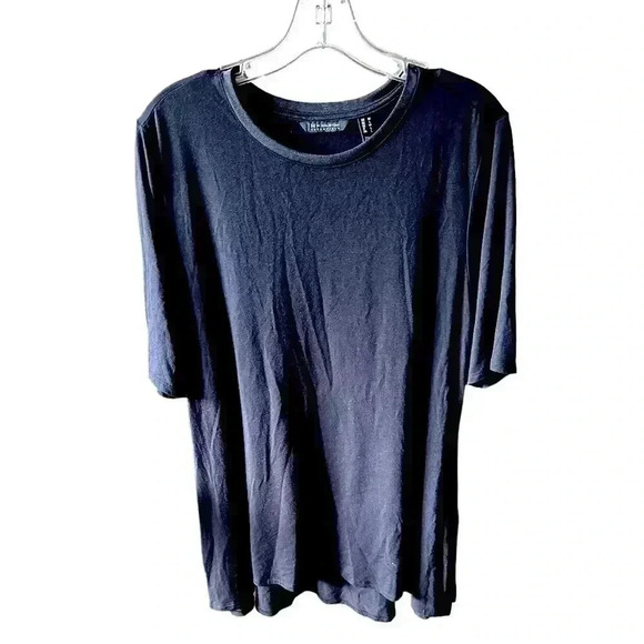 H by Halston Essentials modal medium black short sleeve tunic top VGUC. - Picture 1 of 8
